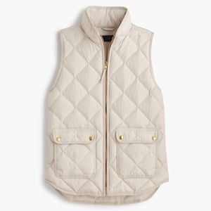 J.Crew Excursion quilted down vest in cream